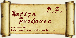 Matija Perković vizit kartica